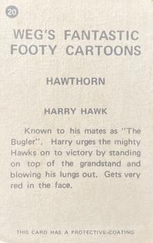 1973 Sunicrust Weg's Footy Funnies #20 Harry Hawk Back